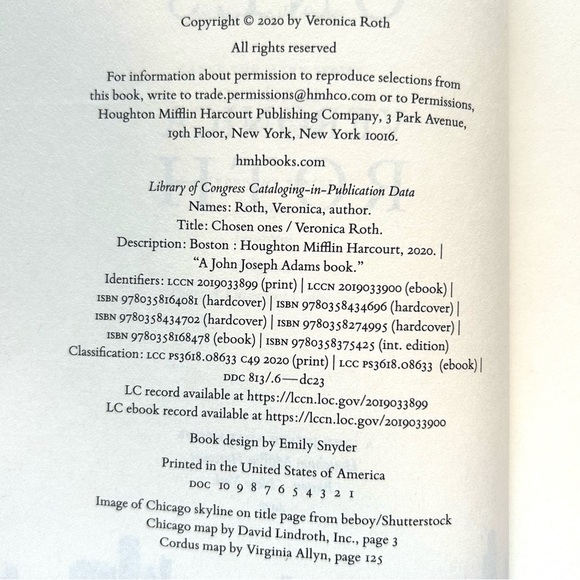 CHOSEN ONES by Veronica Roth First Edition Hardcover Book With Dust Jacket - Picture 6 of 16